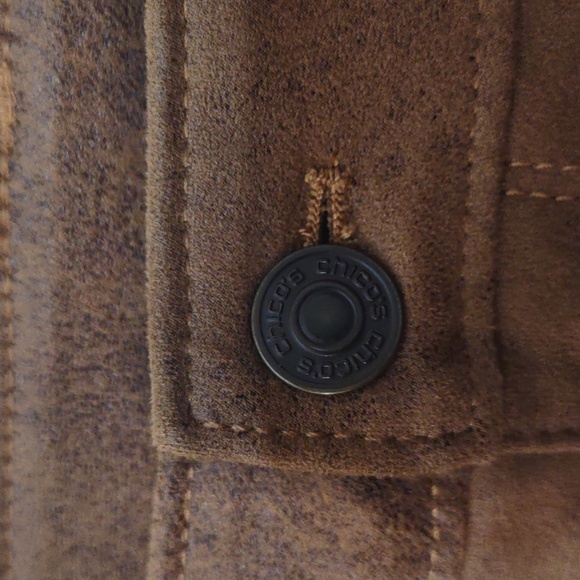 SLIGHTLY USED CHICO'S SUEDE-LOOK PANTS COLOR BROWN SIZE 12R-2R - Picture 6 of 12